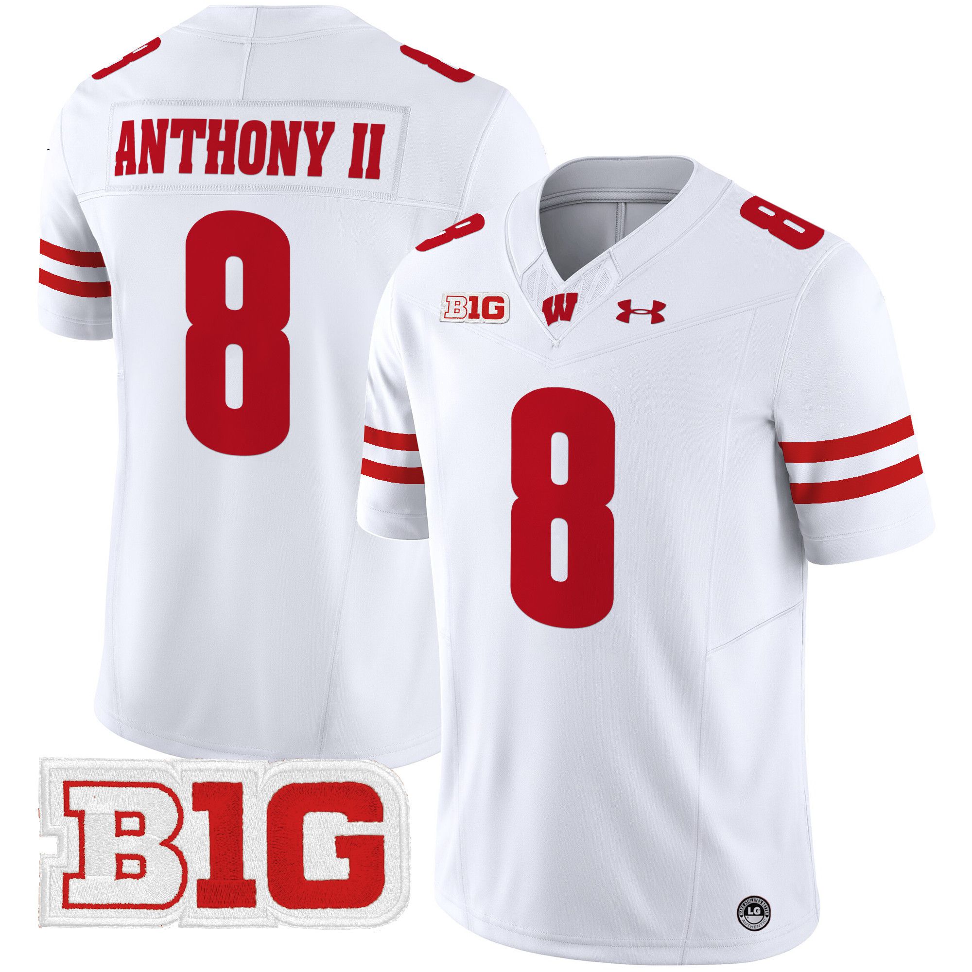 Men Wisconsin Badgers #8 Anthony ii White 2024 Vapor Limited NCAA Jersey